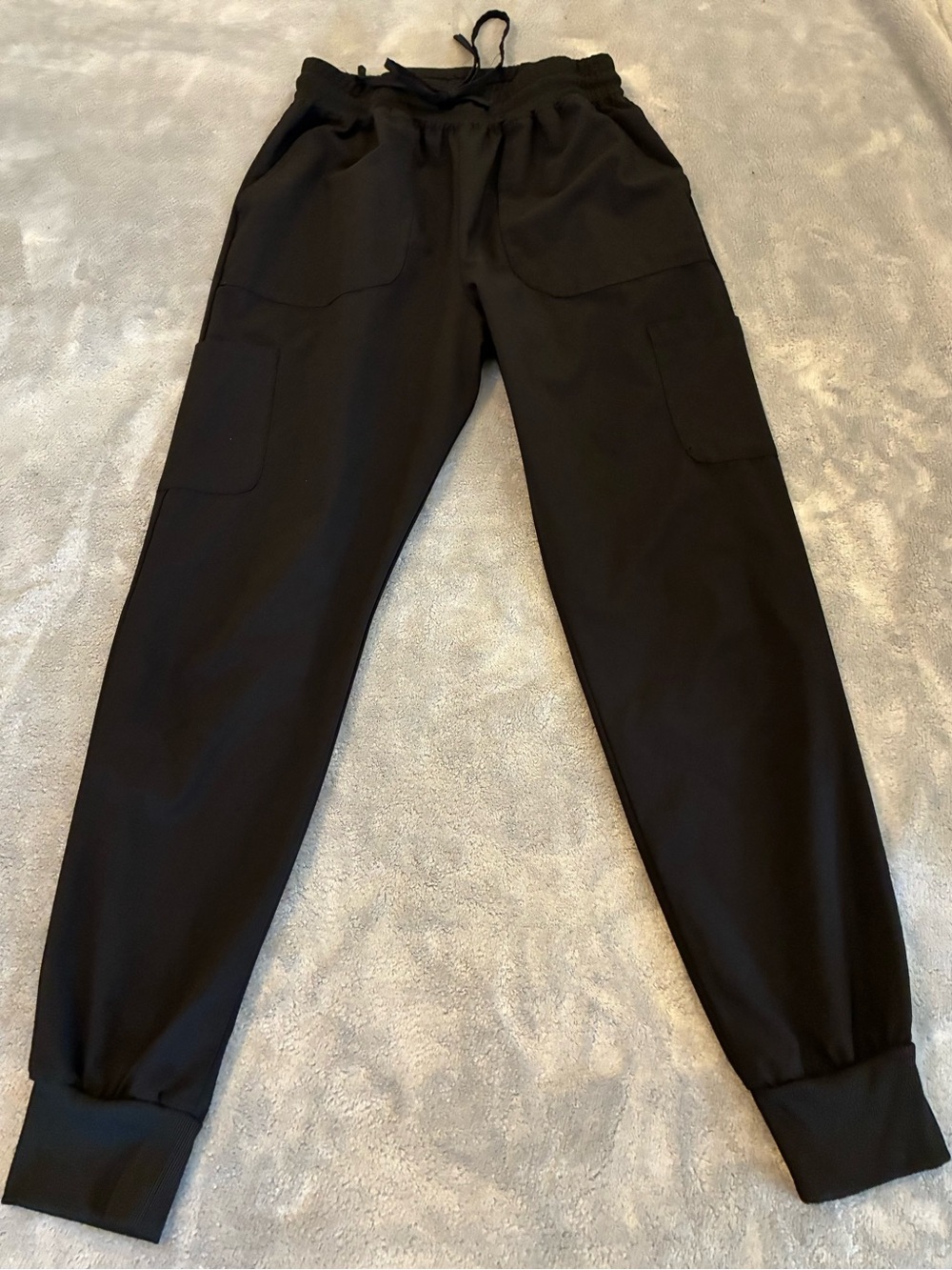 Women’s Scrubaid Brand Black Drawstring Scrub Cargo Joggers Size Medium